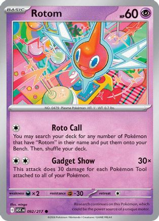 Rotom 092 - Reverse Holofoil ME Ascended Heroes - Common ME: Ascended Heroes