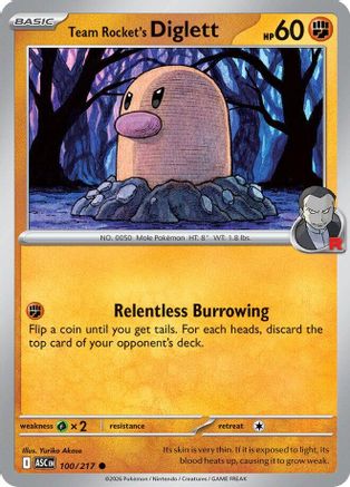 Team Rocket's Diglett 100 ME Ascended Heroes - Common ME: Ascended Heroes