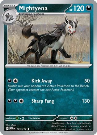 Mightyena 129/217 - Reverse Holofoil ME Ascended Heroes - Uncommon ME: Ascended Heroes