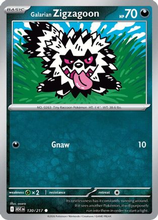 Galarian Zigzagoon 130 ME Ascended Heroes - Common ME: Ascended Heroes