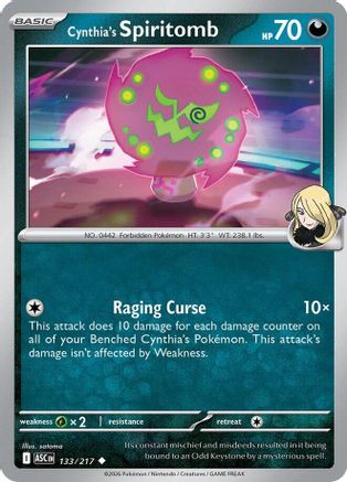 Cynthia's Spiritomb 133/217 - Reverse Holofoil ME Ascended Heroes - Uncommon ME: Ascended Heroes