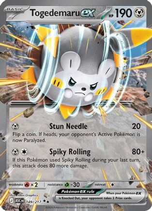 Togedemaru ex 149 - Holofoil ME Ascended Heroes - Double Rare ME: Ascended Heroes