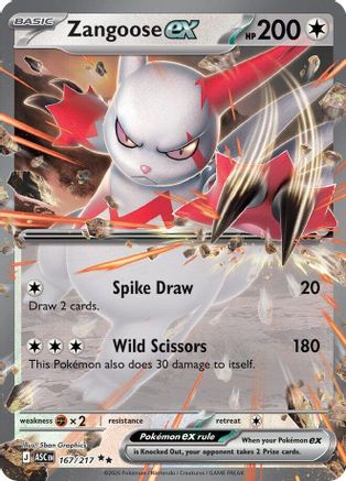 Zangoose ex 167 - Holofoil ME Ascended Heroes - Double Rare ME: Ascended Heroes