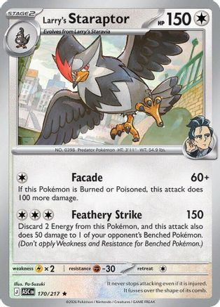 Larry's Staraptor 170/217 - Reverse Holofoil ME Ascended Heroes - Rare ME: Ascended Heroes