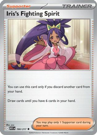Iris's Fighting Spirit 190/217 - Reverse Holofoil ME Ascended Heroes - Uncommon ME: Ascended Heroes