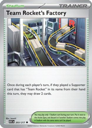 Team Rocket's Factory 203 - Reverse Holofoil ME Ascended Heroes - Uncommon ME: Ascended Heroes