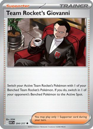 Team Rocket's Giovanni 204 - Reverse Holofoil ME Ascended Heroes - Uncommon ME: Ascended Heroes