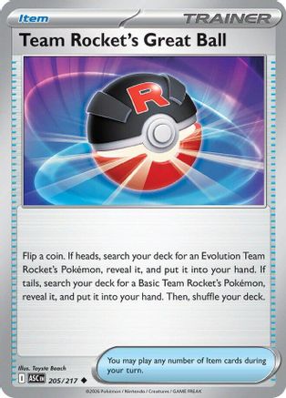 Team Rocket's Great Ball 205 - Reverse Holofoil ME Ascended Heroes - Uncommon ME: Ascended Heroes