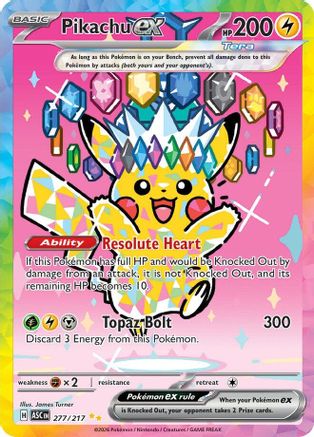 Pikachu ex 277/217 - Holofoil ME Ascended Heroes - Special Illustration Rare ME: Ascended Heroes