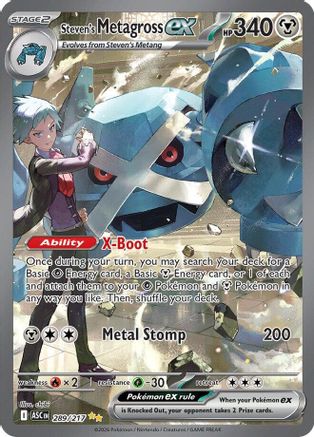 Steven's Metagross ex 289 - Holofoil ME Ascended Heroes - Special Illustration Rare ME: Ascended Heroes