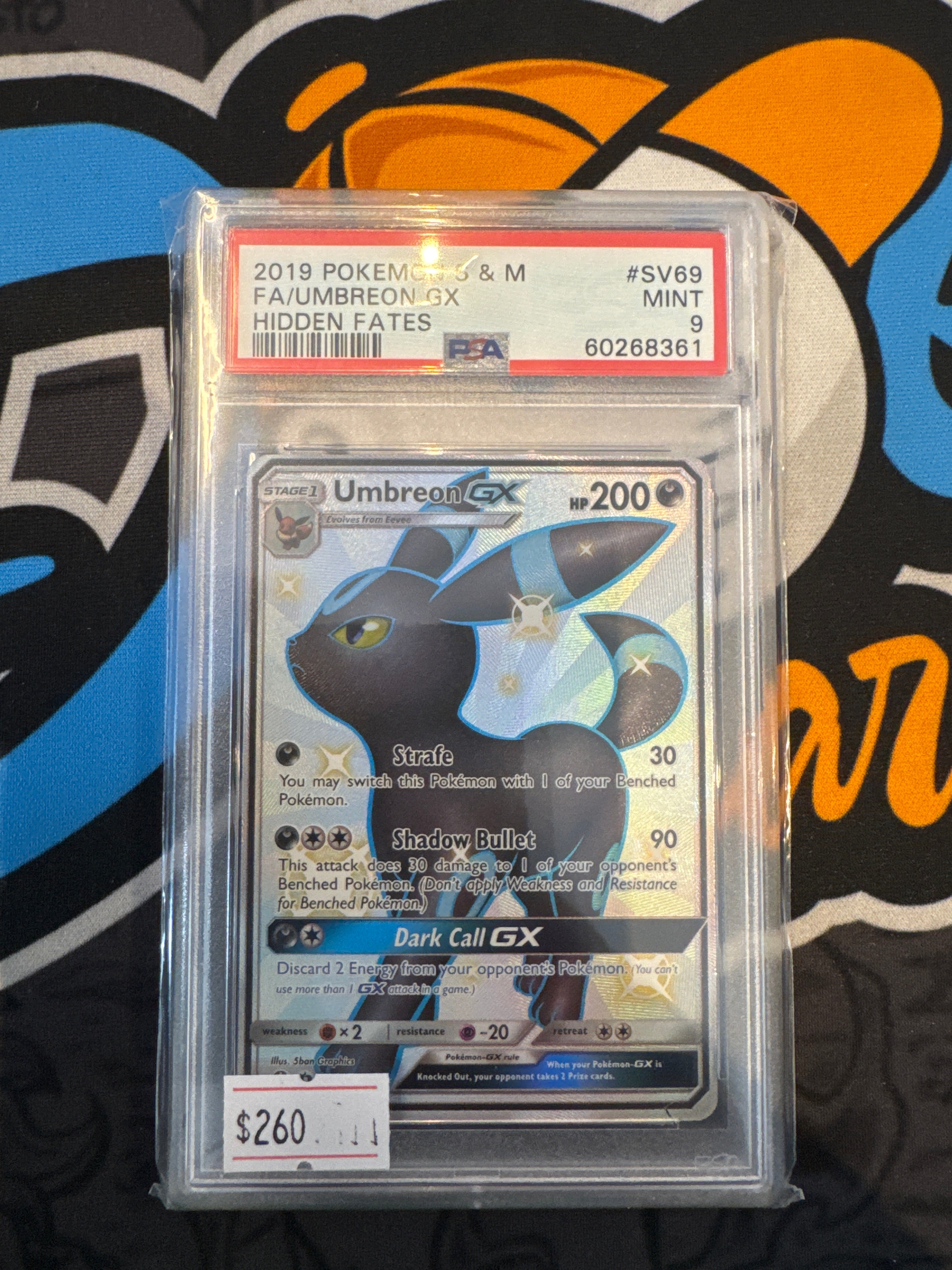 Psa 9 2019 POKEMON SUN & MOON HIDDEN FATES #SV69 FA/UMBREON GX HIDDEN FATES - Doe's Cards