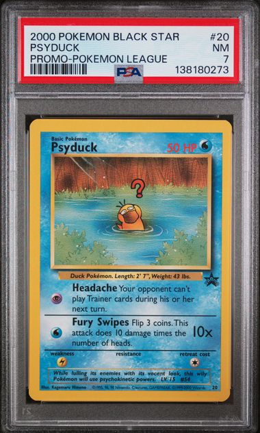 PSA 7 - 2000 POKEMON PROMO BLACK STAR #20 PSYDUCK PROMO-POKEMON LEAGUE Doe's Cards