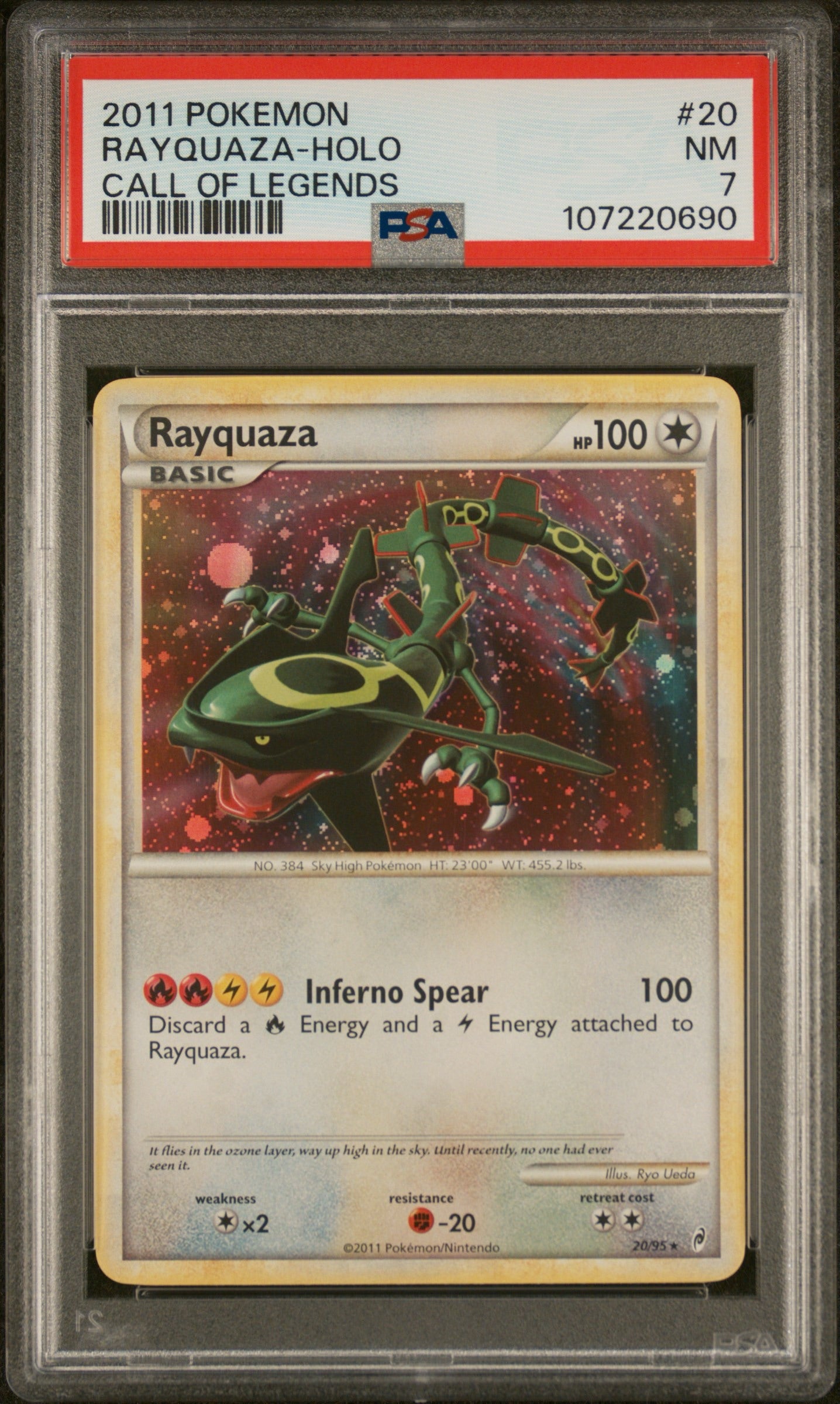 PSA 7 - 2011 POKEMON CALL OF LEGENDS #20 RAYQUAZA-HOLO CALL OF LEGENDS - Doe's Cards