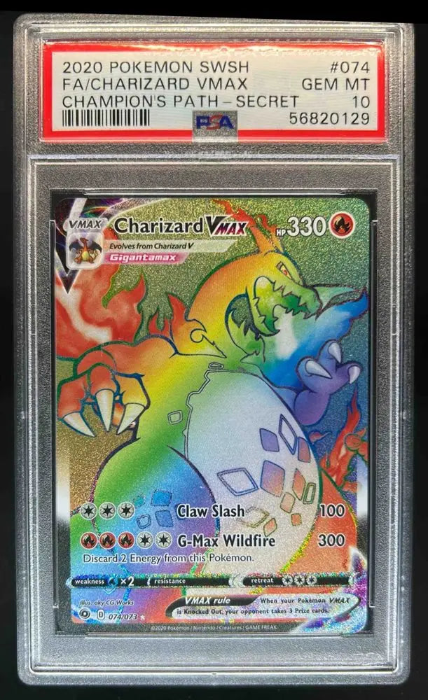 PSA 10 - 2020 POKEMON SWORD & SHIELD CHAMPION'S PATH #074 FA/CHARIZARD VMAX CHAMPION'S PATH-SECRET - Doe's Cards