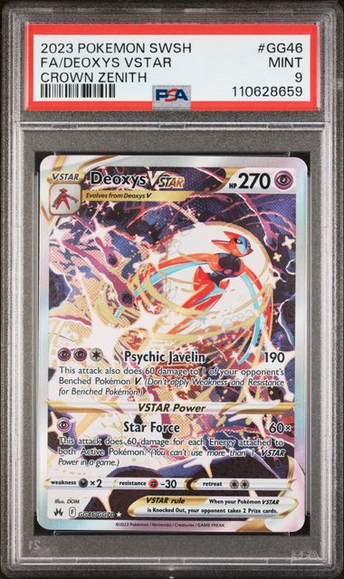 PSA 9 - 2023 POKEMON SWORD AND SHIELD CROWN ZENITH #GG46 FA/DEOXYS VSTAR CROWN ZENITH - Doe's Cards