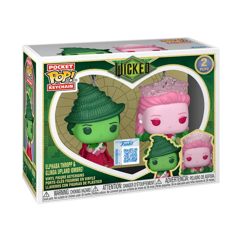 Funko Pop! Pop! Keychain Elphaba Thropp & Glinda Upland (Ombre) 2-Pack Doe's Cards