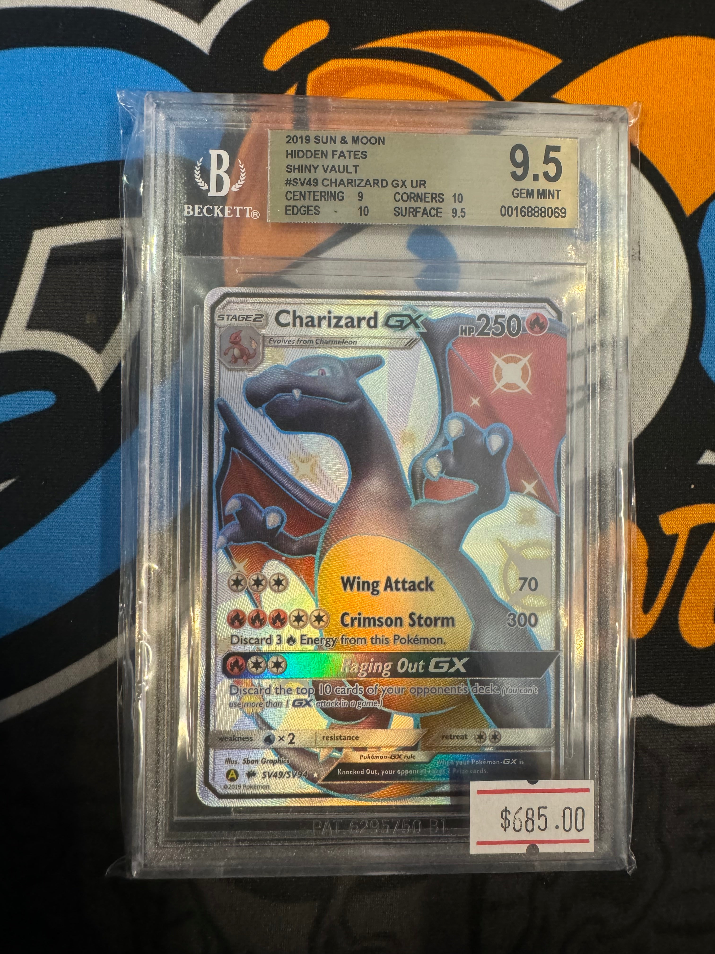 BGS 9.5 Pokemon hidden fates Charizard Gx shiny - Doe's Cards