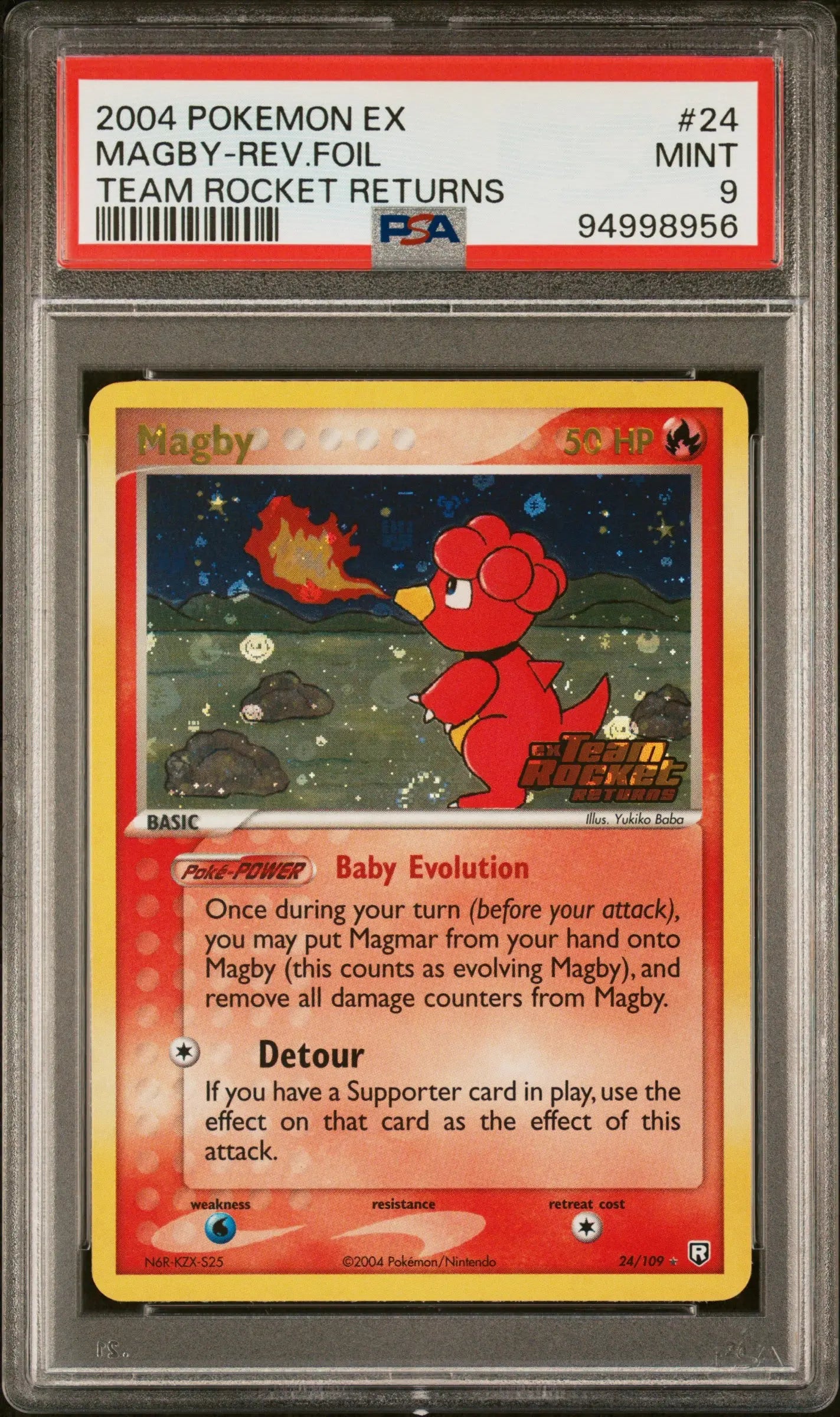 PSA 9 - 2004 POKEMON EX TEAM ROCKET RETURNS #24 MAGBY-REV.FOIL TEAM ROCKET RETURNS - Doe's Cards