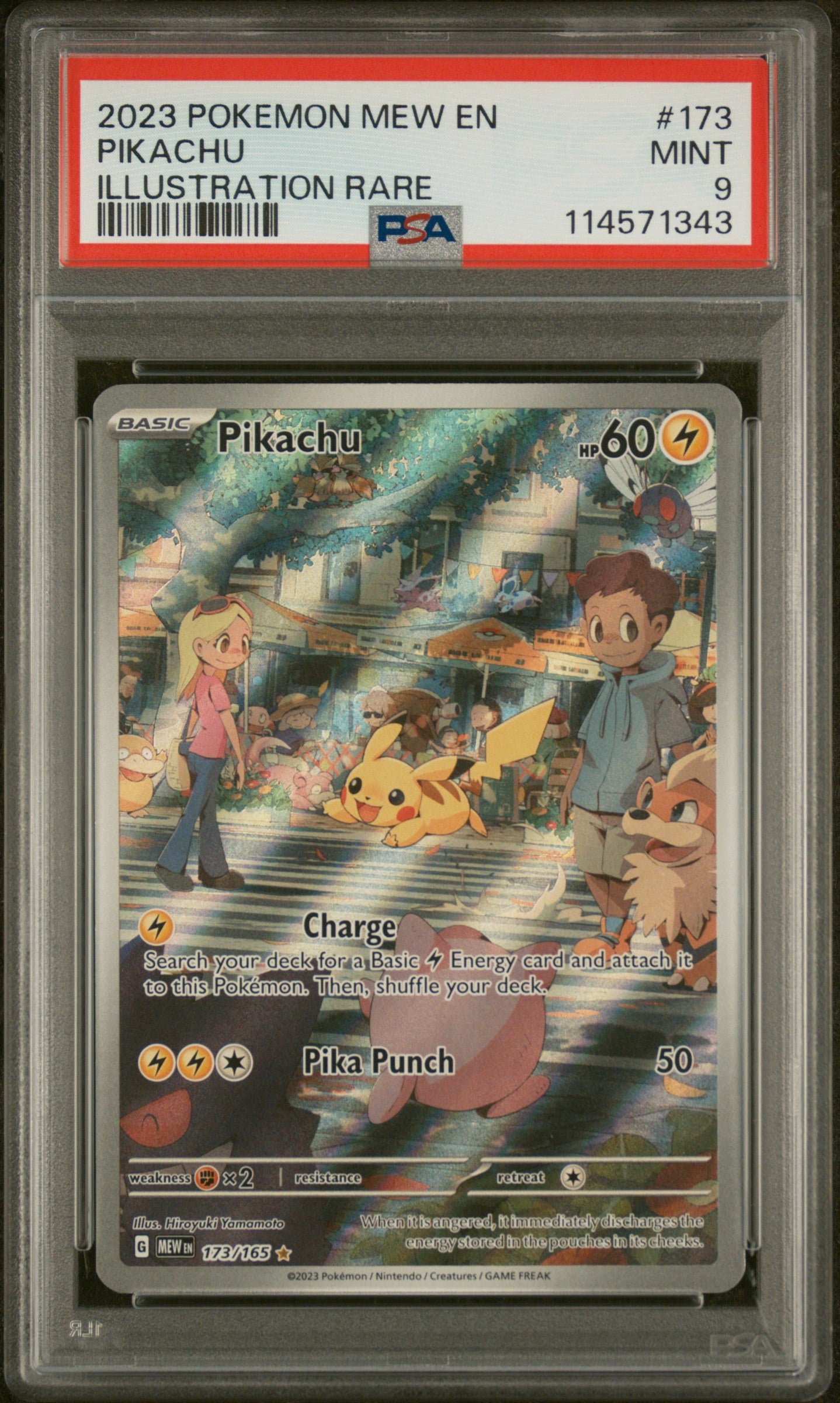 2023 POKEMON MEW EN-151 ILLUSTRATION RARE #173 PIKACHU PSA 9 - Doe's Cards