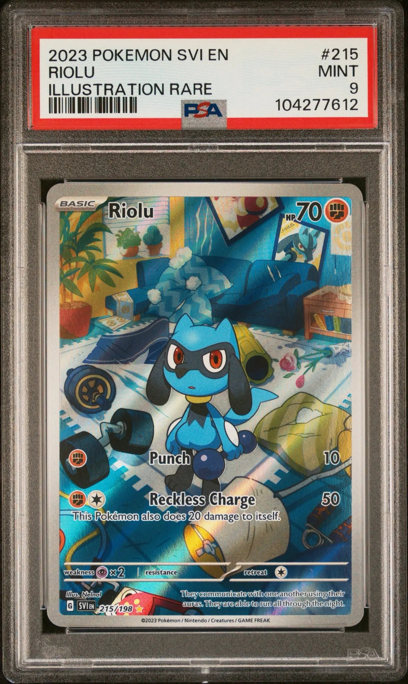 PSA 9 - 2023 POKEMON SVI EN-SCARLET & VIOLET #215 RIOLU ILLUSTRATION RARE - Doe's Cards
