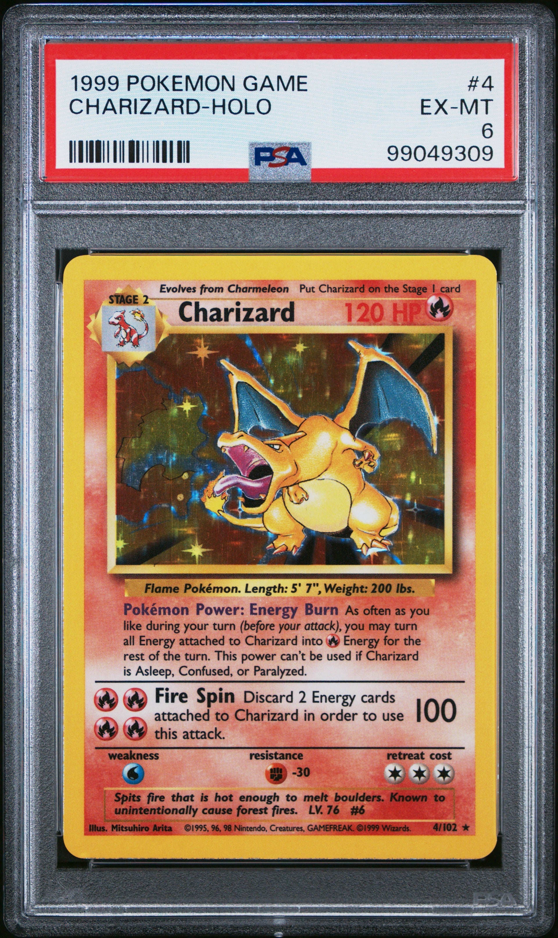 Psa 6 1999 POKEMON GAME #4 CHARIZARD-HOLO - Doe's Cards