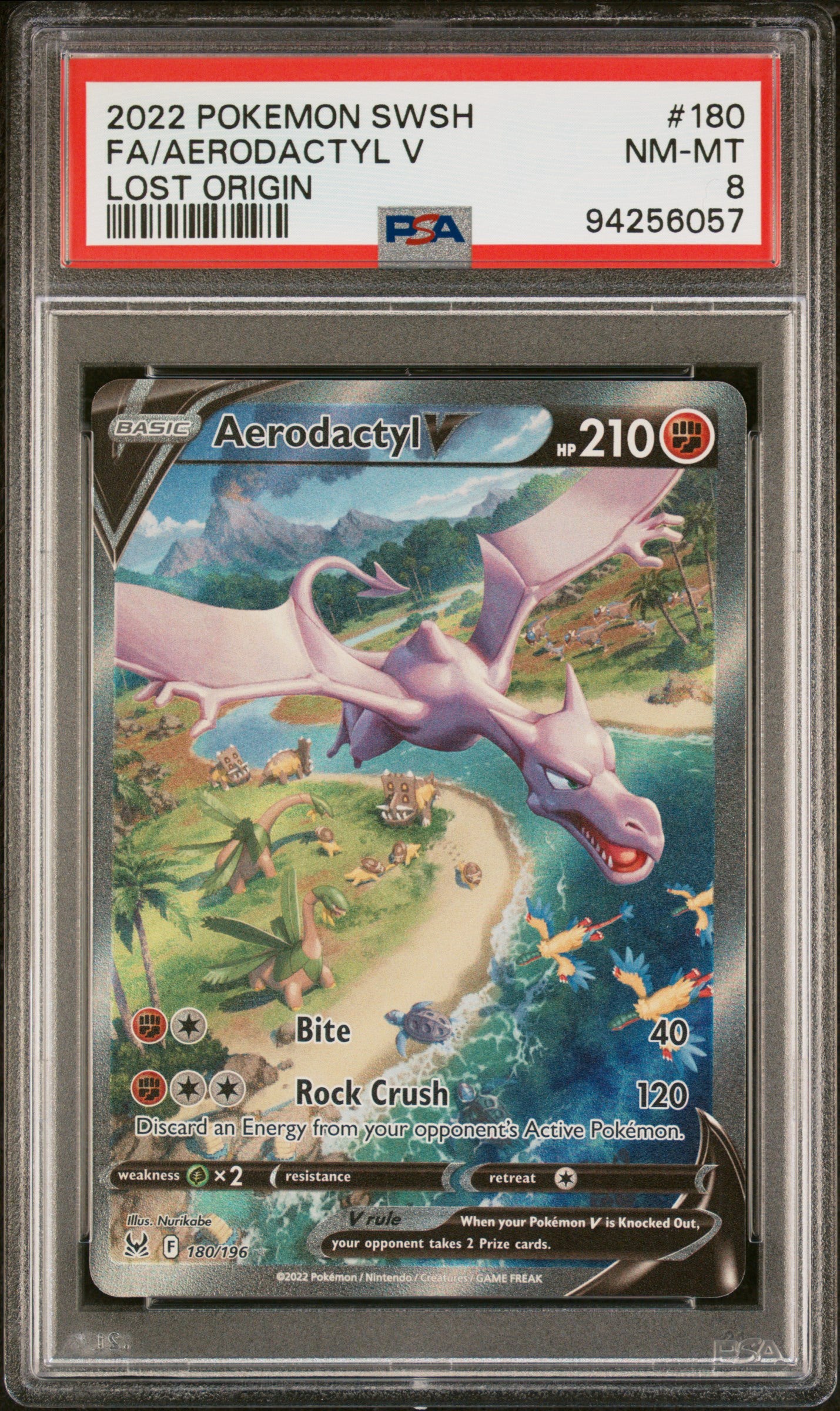 Psa 8 2022 POKEMON SWORD & SHIELD LOST ORIGIN #180 FA/AERODACTYL V LOST ORIGIN - Doe's Cards