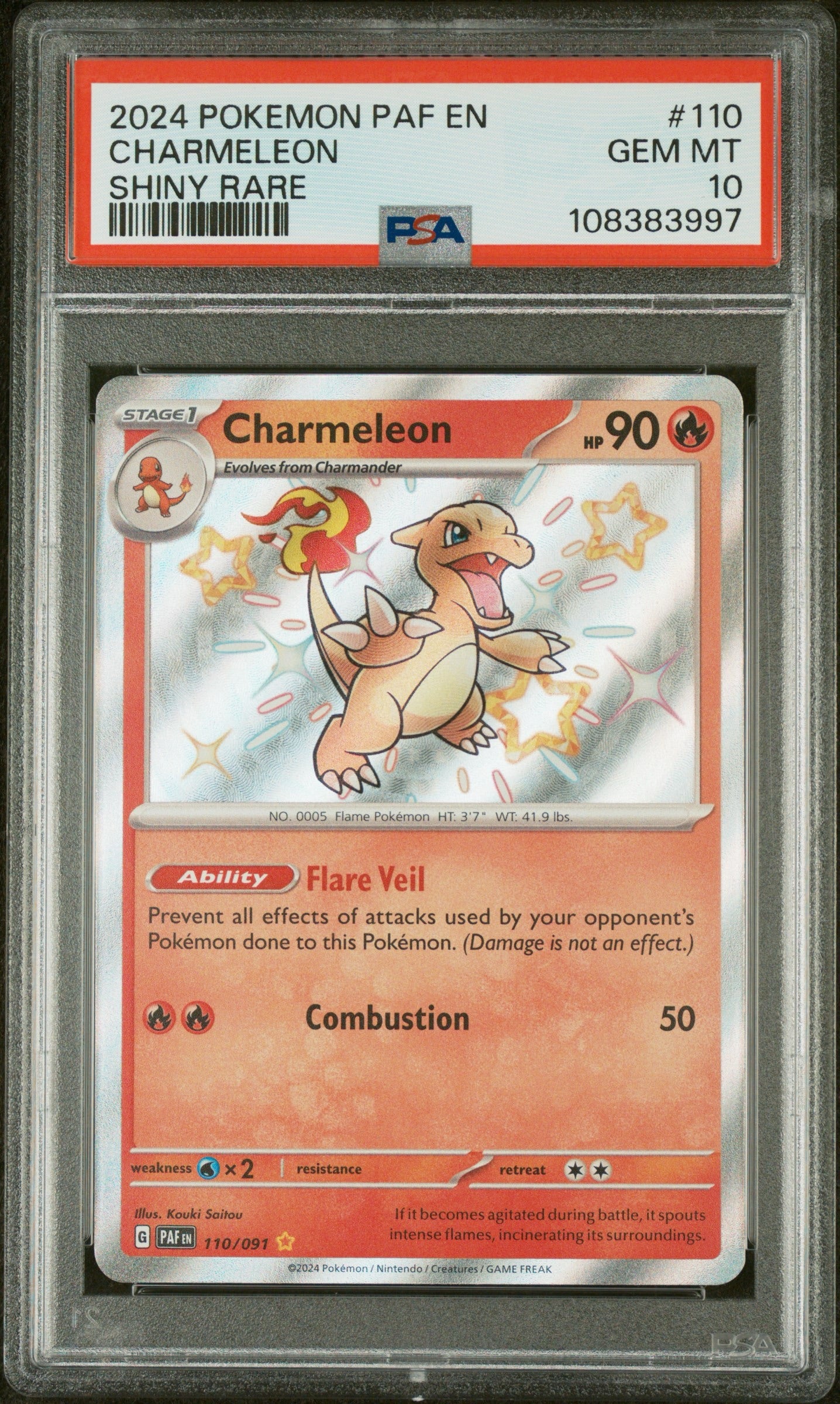 PSA 10 - 2024 POKEMON PAF EN-PALDEAN FATES #110 CHARMELEON SHINY RARE - Doe's Cards