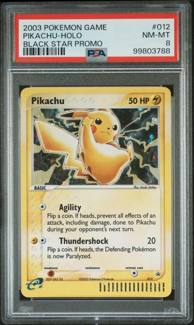 PSA 8 - 2003 POKEMON BLACK STAR PROMO #012 PIKACHU-HOLO BLACK STAR PROMO