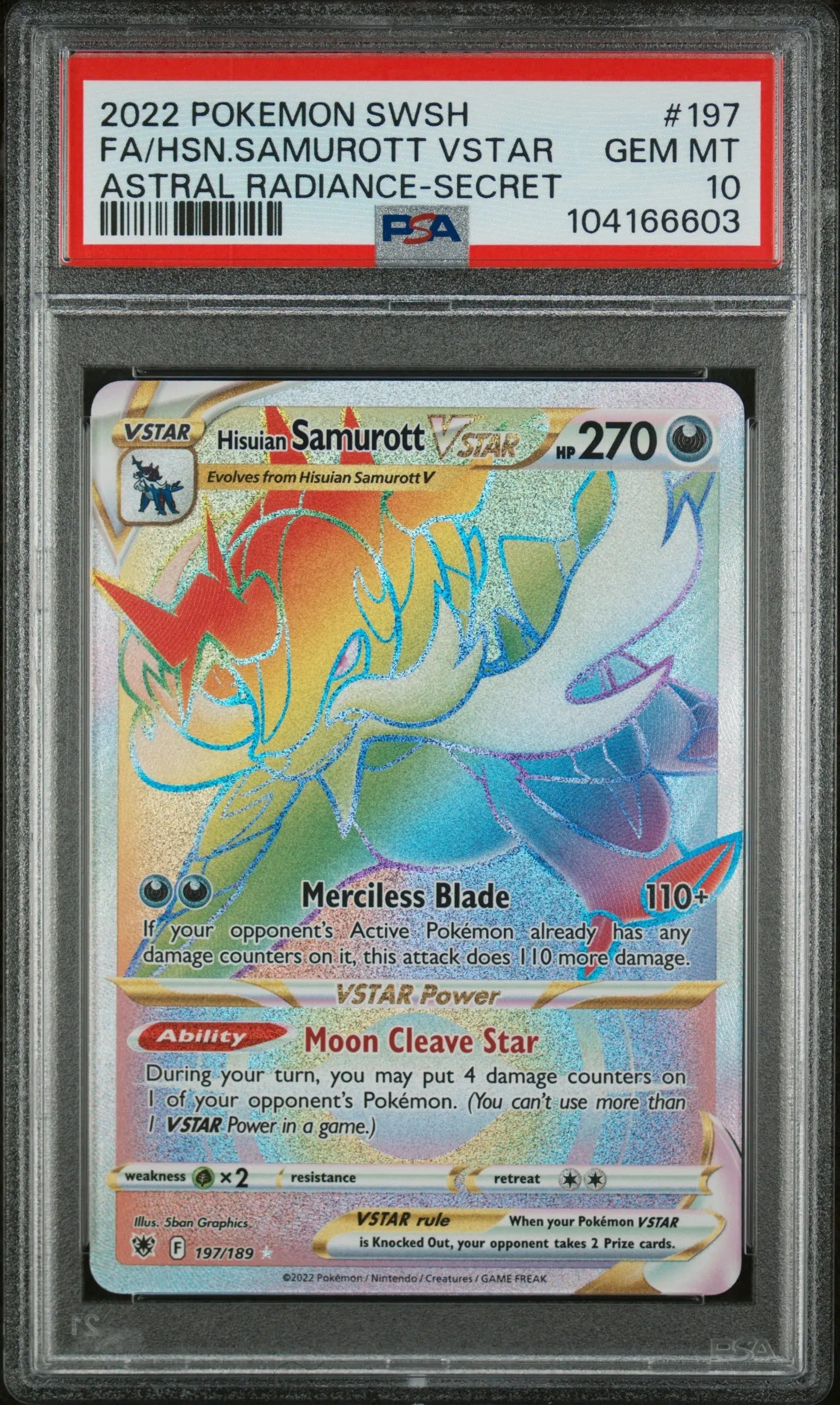 Psa 10 2022 POKEMON SWORD & SHIELD ASTRAL RADIANCE #197 FA/HSN.SAMUROTT VSTAR ASTRAL RADIANCE-SECRET - Doe's Cards