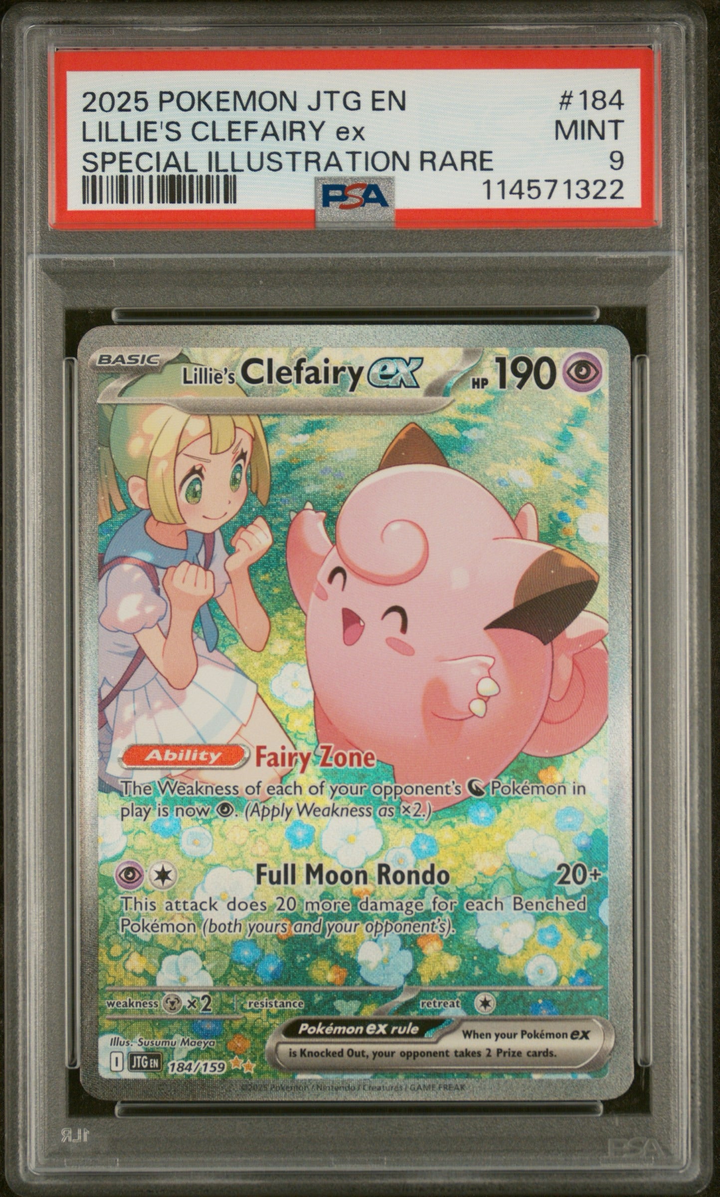 2025 POKEMON JTG EN-JOURNEY TOGETHER #184 LILLIE'S CLEFAIRY EX PSA 9 - Doe's Cards
