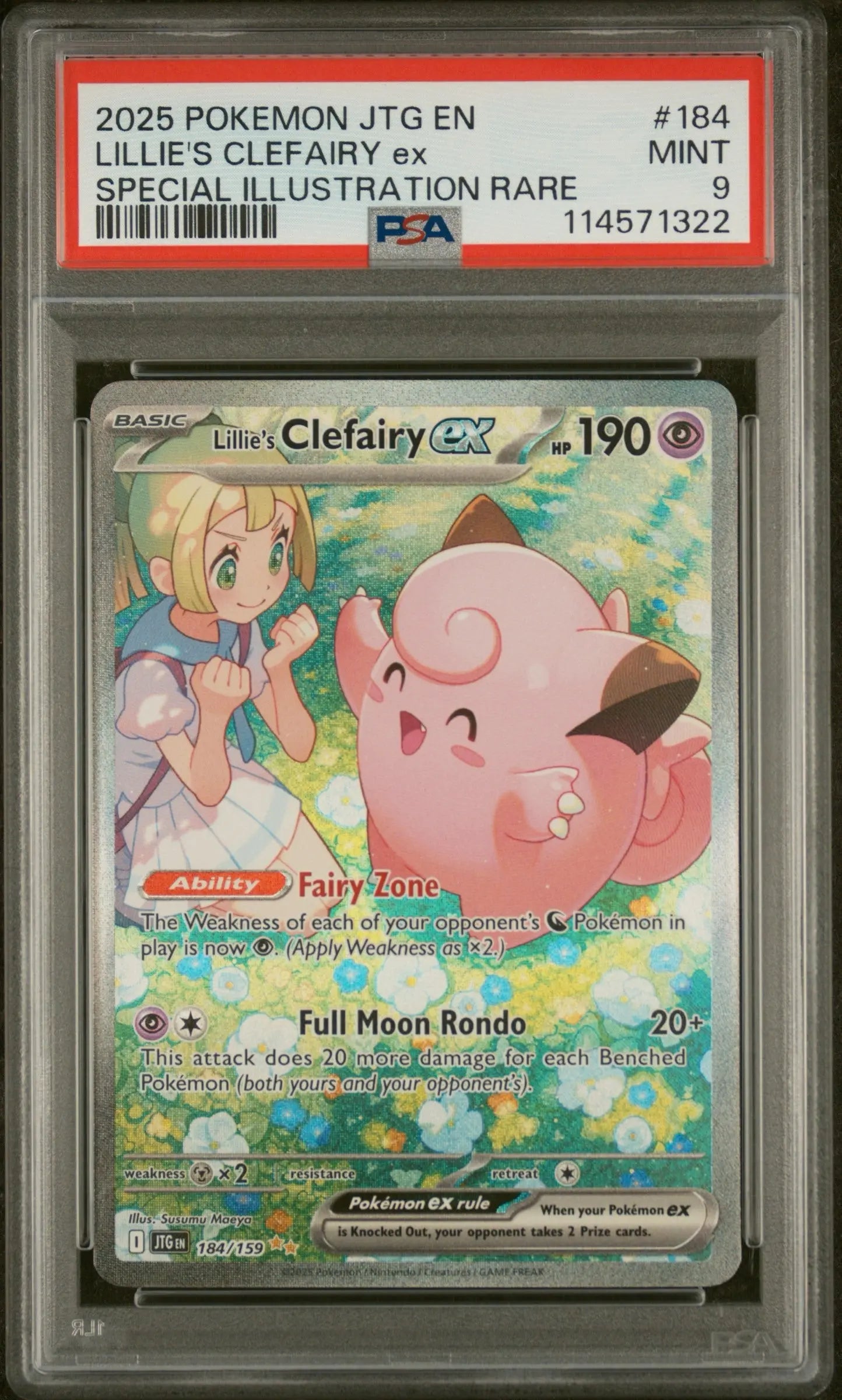 2025 POKEMON JTG EN-JOURNEY TOGETHER #184 LILLIE'S CLEFAIRY EX PSA 9 - Doe's Cards