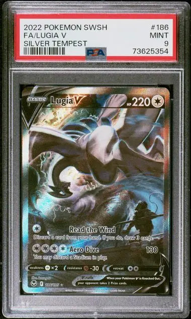 PSA 9 - 2022 POKEMON SWORD & SHIELD SILVER TEMPEST #186 FA/LUGIA V SILVER TEMPEST - Doe's Cards