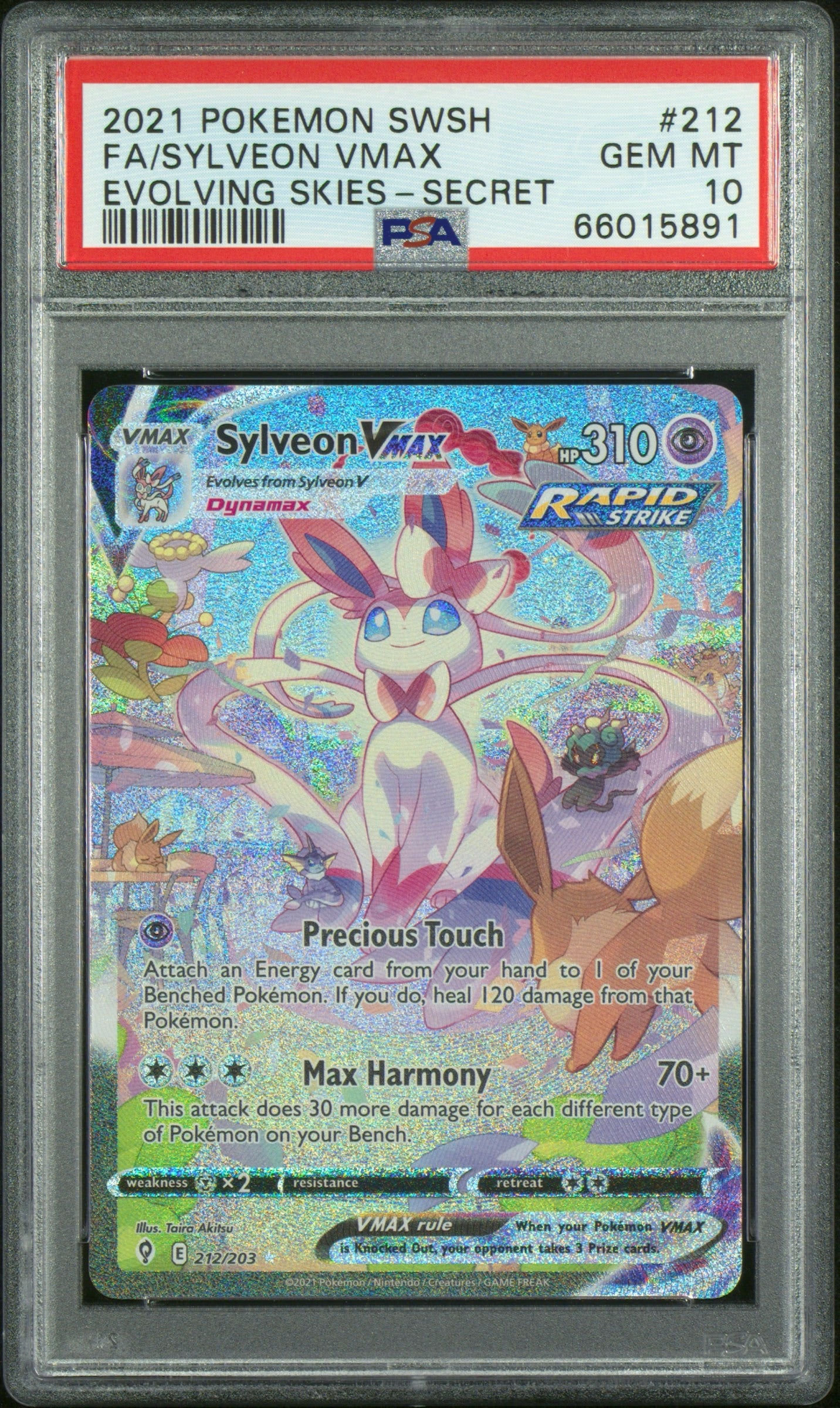 Psa 10 2021 POKEMON SWORD & SHIELD EVOLVING SKIES #212 FA/SYLVEON VMAX EVOLVING SKIES-SECRET - Doe's Cards