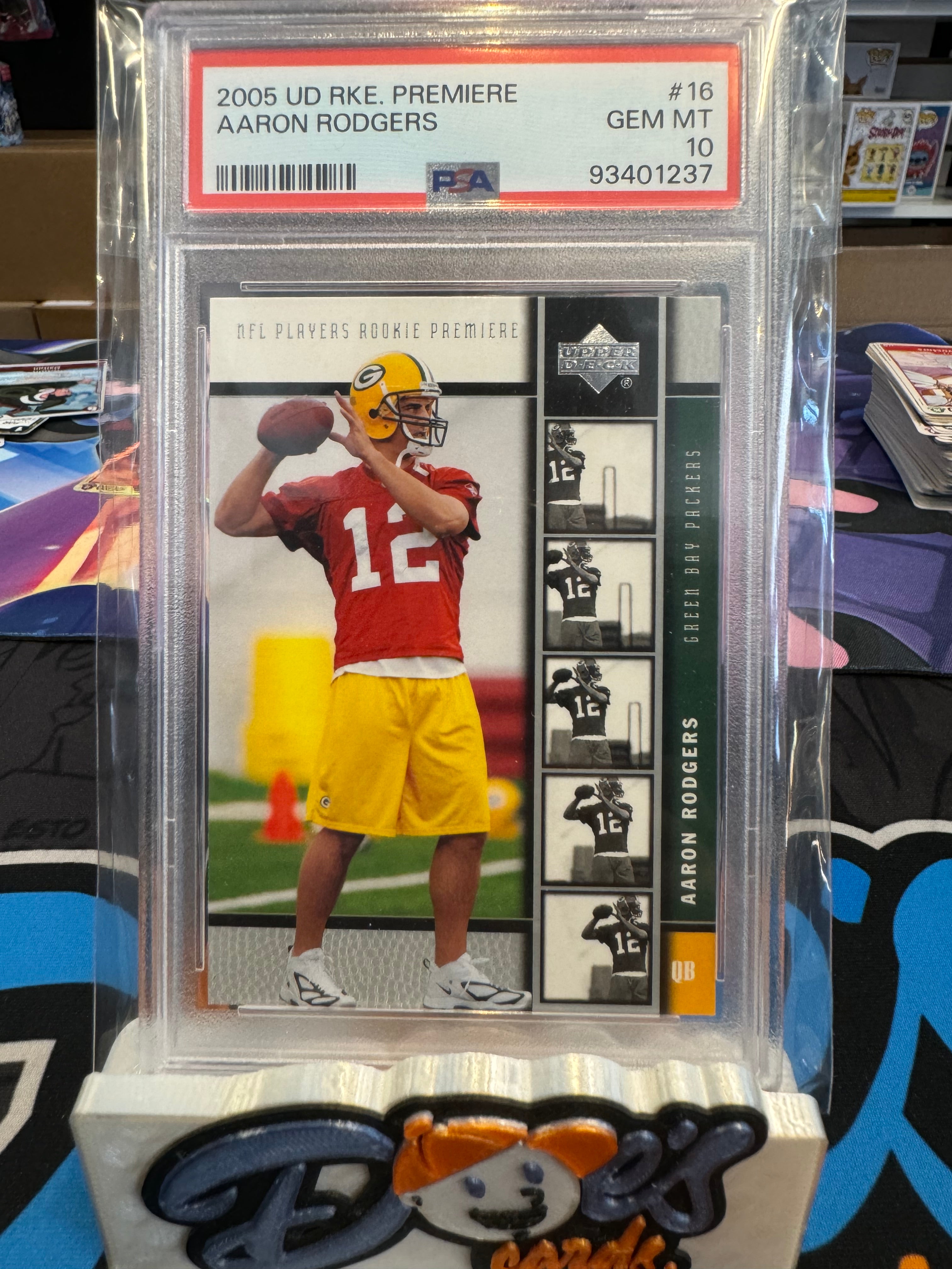 2005 Upper Deck Rookie Premier Aaron Rodgers RC #16 PSA 10 GEM MT Packers - Doe's Cards