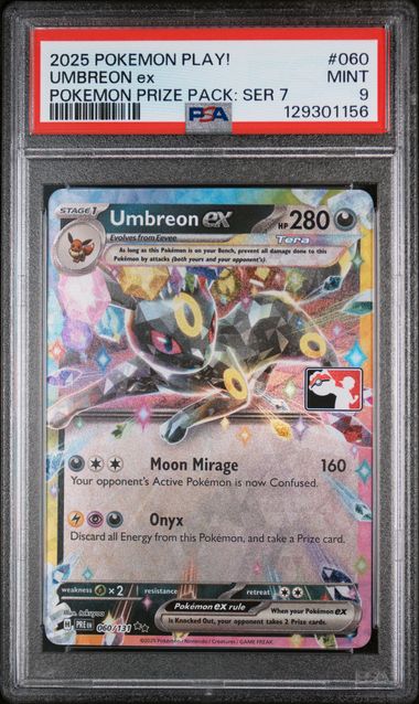 PSA 9 - 2025 POKEMON PLAY! POKEMON PRIZE PACK: SERIES 7 #060 UMBREON ex Doe's Cards