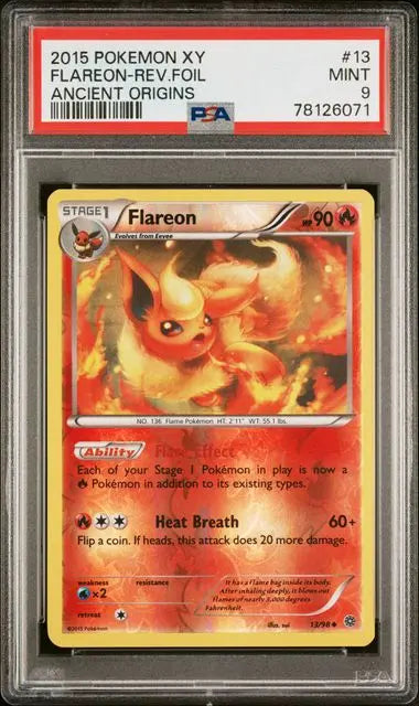 PSA 9 -2015 POKEMON XY ANCIENT ORIGINS #13 FLAREON-REV.FOIL ANCIENT ORIGINS - Doe's Cards