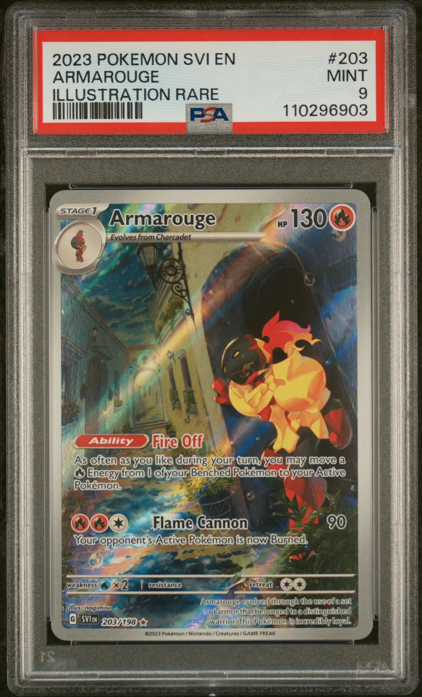Psa 9 - 2023 POKEMON SVI EN-SCARLET & VIOLET #203 ARMAROUGE ILLUSTRATION RARE - Doe's Cards
