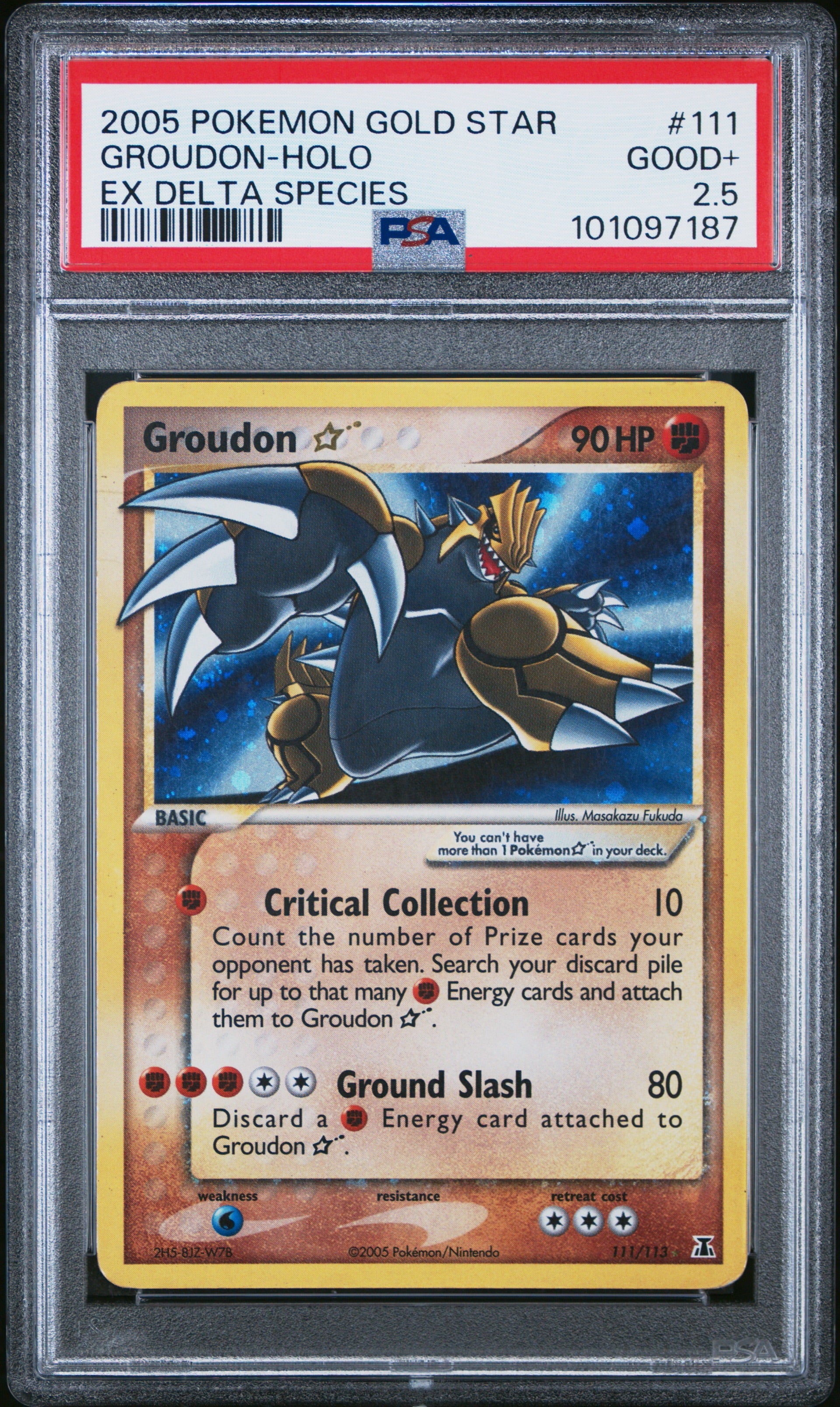 Psa 2.5 2005 POKEMON EX DELTA SPECIES #111 GROUDON-HOLO EX DELTA SPECIES - Doe's Cards