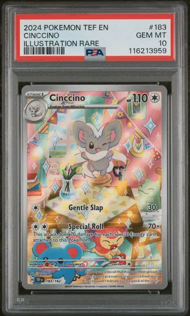 PSA 10 - 2024 POKEMON TEF EN-TEMPORAL FORCES #183 CINCCINO ILLUSTRATION RARE - Doe's Cards