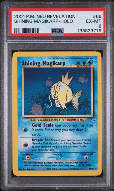 PSA 6 - 2001 POKEMON NEO REVELATION #66 SHINING MAGIKARP-HOLO Doe's Cards