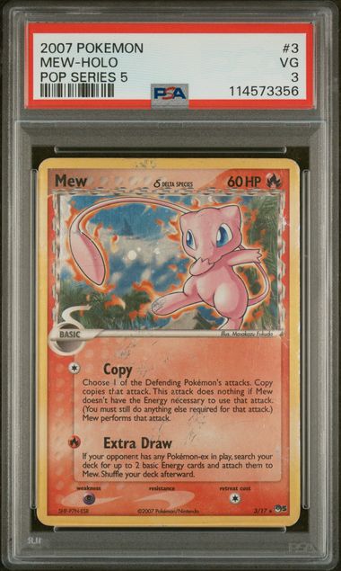 2007 POKEMON POP SERIES 5 #3 MEW-HOLO POP SERIES 5 PSA 3 - Doe's Cards