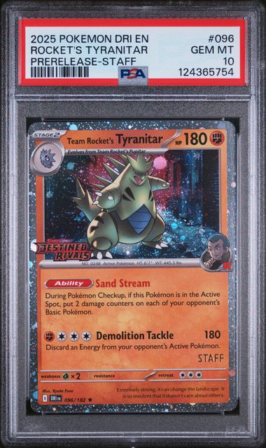 PSA 10 - SEQUENTIAL SET OF 4 2025 POKEMON DRI EN-DESTINED RIVALS PRE RELEASE STAFF PROMO
