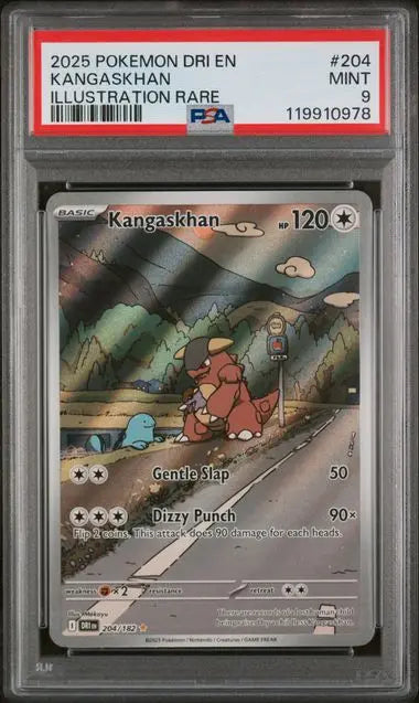 PSA 9 - 2025 POKEMON DRI EN-DESTINED RIVALS #204 KANGASKHAN ILLUSTRATION RARE - Doe's Cards