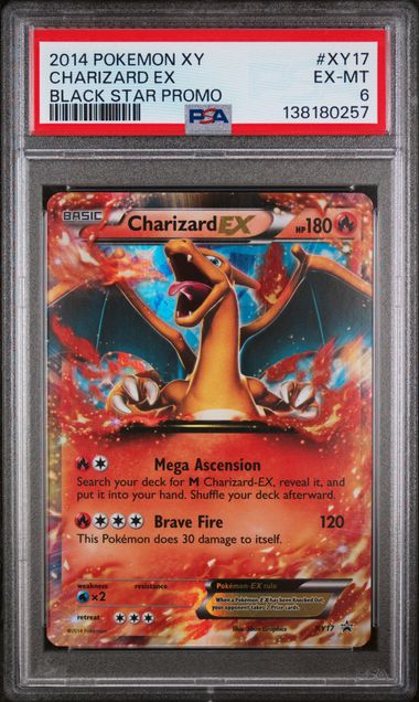 PSA 6 - 2014 POKEMON XY BLACK STAR PROMO #XY17 CHARIZARD EX BLACK STAR PROMO Doe's Cards