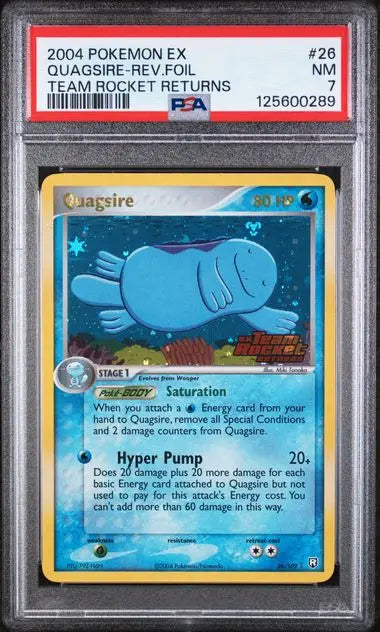 PSA 7 - 2004 POKEMON EX TEAM ROCKET RETURNS #26 QUAGSIRE-REV.FOIL TEAM ROCKET RETURNS - Doe's Cards