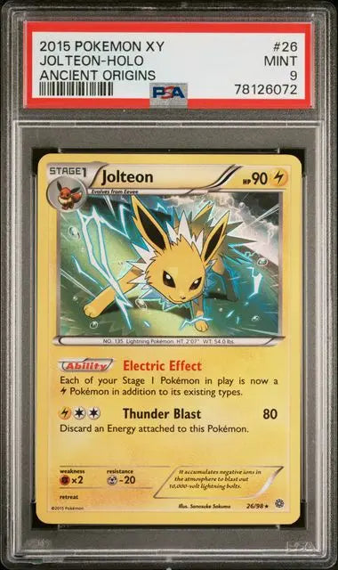PSA 9 - 2015 POKEMON XY ANCIENT ORIGINS #26 JOLTEON-HOLO ANCIENT ORIGINS - Doe's Cards