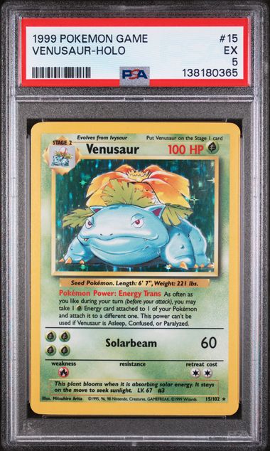 PSA 5 - 1999 POKEMON GAME #15 VENUSAUR-HOLO Doe's Cards