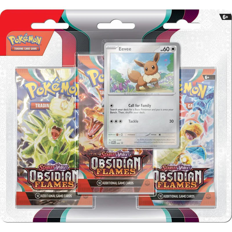 Pokemon - Scarlet & Violet - Obsidian Flames - 3 pack blister - Eevee