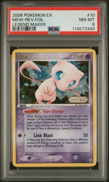 PSA 8 -2006 POKEMON EX LEGEND MAKER #10 MEW-REVERSE HOLO LEGEND MAKER Doe's Cards
