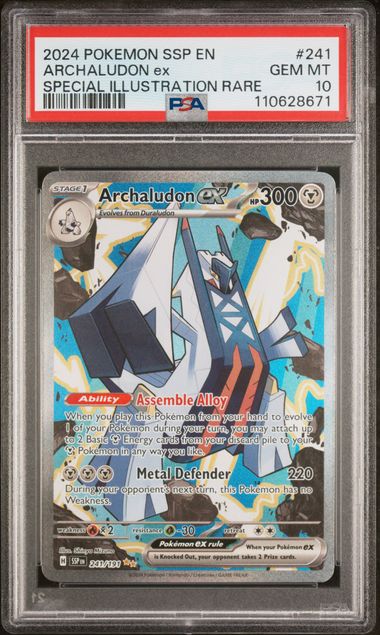 PSA 10 - 2024 POKEMON SSP EN-SURGING SPARKS #241 ARCHALUDON ex SPECIAL ILLUSTRATION RARE - Doe's Cards